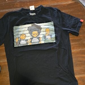 Black Kids' Graphic Tee featuring Mugshot Cartoon Design #990